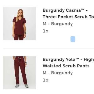 Burgundy Casma Figs scrub set